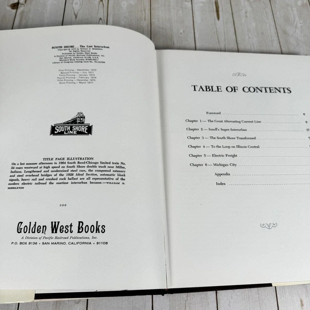 South Shore The Last Interurban Middleton 1970 1st Printing Golden West Books